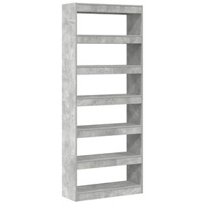 vidaXL B&uuml;cherregal mit Regal Beton Grau 80 x 30 x 198 cm Holzwerkstoff