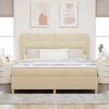vidaXL Boxspringbett mit Matratze Creme 180 x 200 cm Stoff