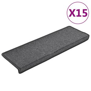 vidaXL Stufenmatten 15 Stk. 65x21x4 cm Dunkelgrau Rechteckiger Rand