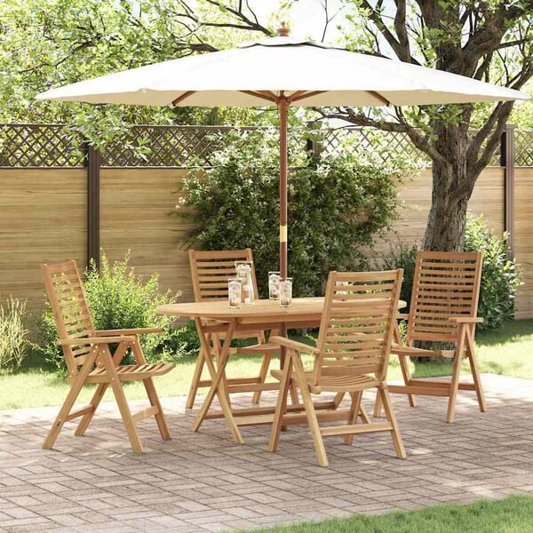 vidaXL Gartenstuhl 4 pcs Braun 52 x 64,5 x 108 cm Teak-Massivholz