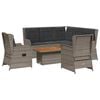 vidaXL 6-tlg. Garten-Lounge-Set mit Kissen Grau Poly Rattan