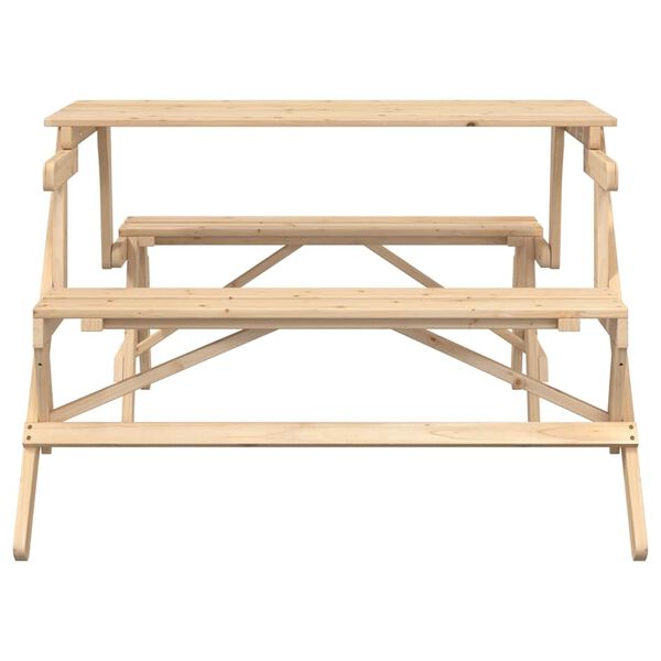 vidaXL Picknicktisch mit B&auml;nken 2-in-1 Massivholz Tanne