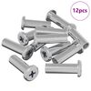 vidaXL Sicherungsmutter 12 pcs Silber M6 x 25 mm Stahl