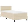 vidaXL Boxspringbett mit Matratze mit Kopfteil Creme 80 x 200 cm Stoff