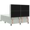vidaXL Boxspringbett mit LED-Lichtleisten Hellgrau 140 x 190 cm Samt