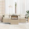 vidaXL Gartensofa-set mit Kissen 5 pcs Beige Poly-Rattan