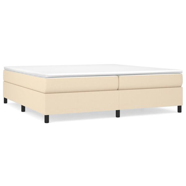 vidaXL Boxspringbett mit Matratze Creme 200x200 cm Stoff