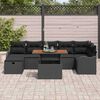 vidaXL Garten-Sofa-Set mit Speicher 8 pcs Schwarz Poly Rattan