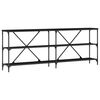 vidaXL Konsolentisch Schwarz Eichen-Optik 200 x 30 x 75 cm