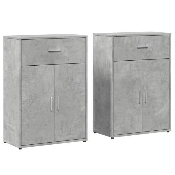 vidaXL Sideboards 2 Stk. Betongrau 60x30x84 cm Holzwerkstoff