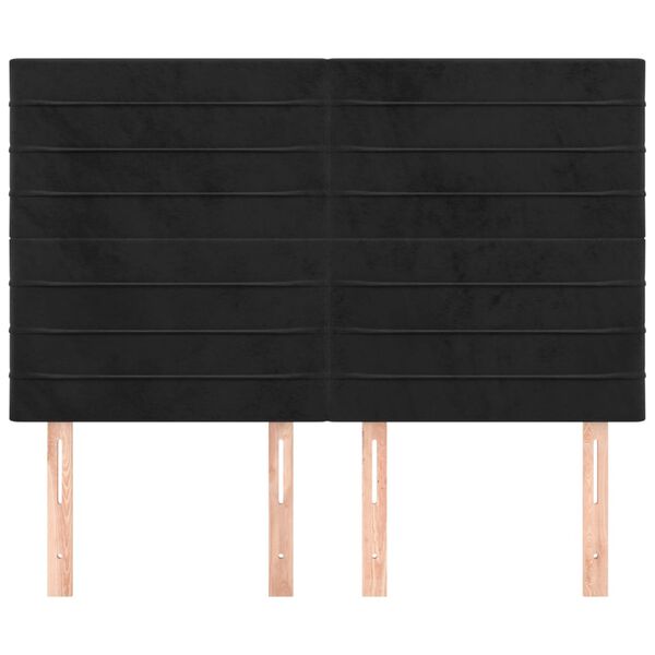 vidaXL Kopfteil Schwarz 144x5x118/128 cm Samt