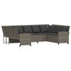 vidaXL Gartensofa mit Kissen Grau Poly Rattan