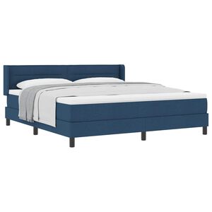 vidaXL Boxspringbett mit Matratze Blau 200 x 180 cm Polyester