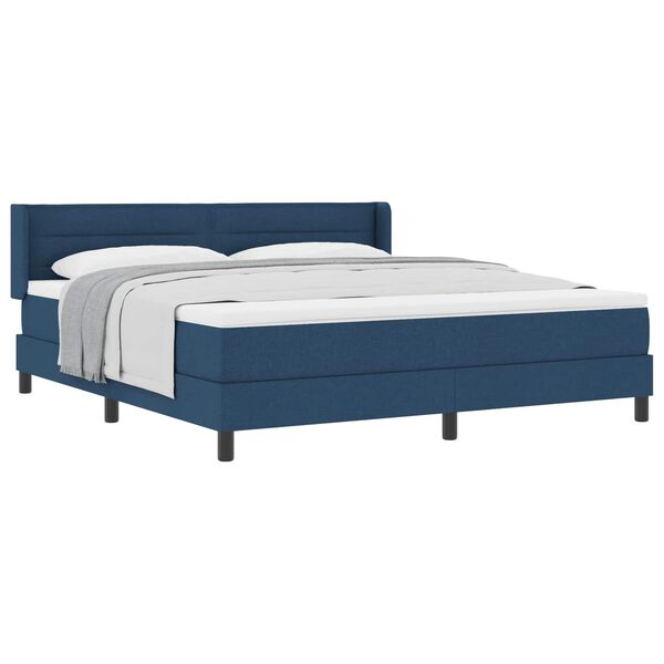 vidaXL Boxspringbett mit Matratze Blau 200 x 180 cm Polyester