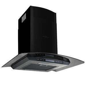 vidaXL Dunstabzugshaube Wandmontage Edelstahl 756 m&sup3;/h 60 cm Schwarz