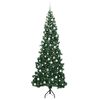vidaXL Eckiger k&uuml;nstlicher Weihnachtsbaum Gr&uuml;n 240 cm PVC und Metall