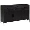 vidaXL Sideboard Schwarz 110x35x70 cm Massivholz Kiefer