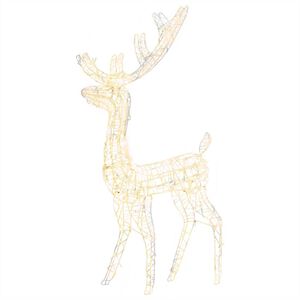 vidaXL LED-Rentier Acryl Weihnachtsdekoration 140 LEDs 128 cm Warmwei&szlig;