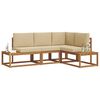 vidaXL Outdoor-Sofagarnitur mit Kissen 4 St&uuml;ck Natur und Beige