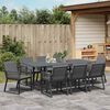 vidaXL Garten Essgruppe 9 pcs Schwarz Poly-Rattan