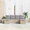 vidaXL Gartensofa-set mit Kissen 6 pcs Beige Poly-Rattan