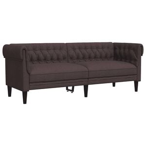 vidaXL Chesterfield-Sofa 3-Sitzer Dunkelbraun Stoff
