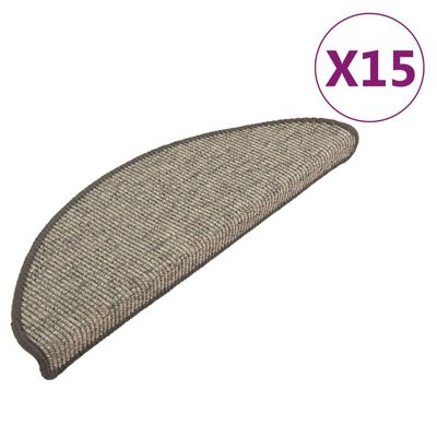 vidaXL Stufenmatten Selbstklebend 15 Stk. Grau und Beige 65x21x4 cm