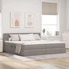vidaXL Bett mit Stauraum und LED mit Matratze Taupe 200 x 200 cm Stoff