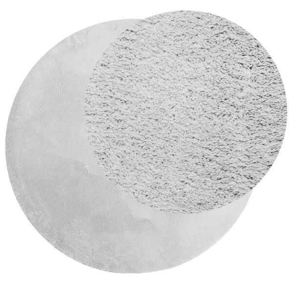 vidaXL Teppich HUARTE Kurzflor Weich und Waschbar Grau &Oslash; 100 cm