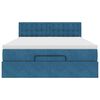 vidaXL Ottoman-Bett mit Matratze & LEDs Dunkelblau 140x200 cm Samt