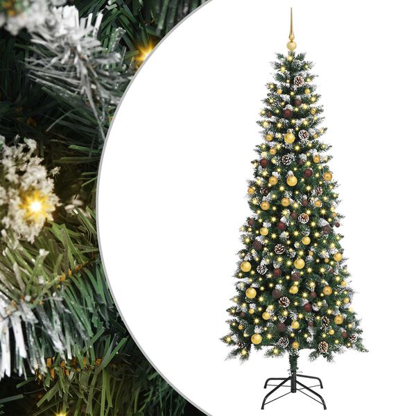 vidaXL K&uuml;nstlicher Weihnachtsbaum mit 300 LEDs mit St&auml;nder Gr&uuml;n 210 cm