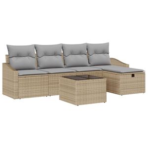 vidaXL Sofa Set mit Kissen 5 pcs Poly-Rattan
