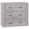 vidaXL Sideboards 3 Stk. Grau Sonoma Holzwerkstoff