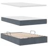 vidaXL Bett mit Stauraum und LED mit LED Dunkelgrau 120 x 190 cm Samt