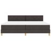 vidaXL LED Boxspringbett mit Matratze Dunkelbraun 200 x 200 cm Stoff