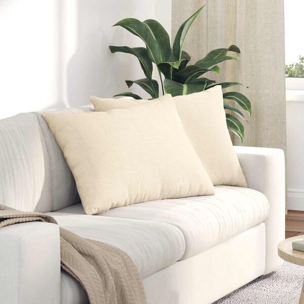 vidaXL Sofakissen 2 Stück Creme 70 x 50 cm Cordstoff
