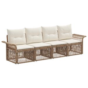 vidaXL Gartensofa-set 4 pcs Beige Poly-Rattan