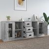 vidaXL Sideboards 3 Stk. Betongrau Holzwerkstoff