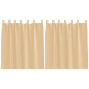 vidaXL Voile Vorh&auml;nge mit Stangentaschen 2 Stk. Sandfarbe