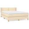 vidaXL Boxspringbett mit Matratze Creme 140x190 cm Stoff