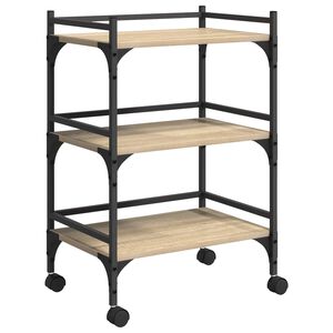 vidaXL K&uuml;chentrolley Sonoma-Eiche 50 x 35 x 75,5 cm Holzwerkstoff