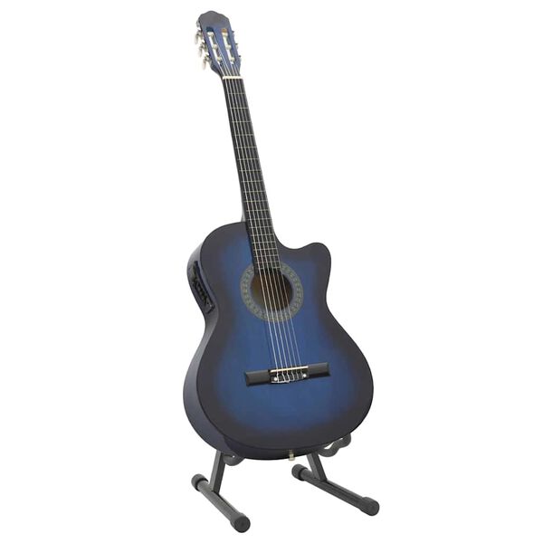 vidaXL 12-tlg. Western Gitarren-Set mit Equalizer und 6 Saiten Blau