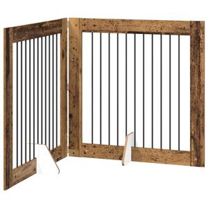 vidaXL Klappbares Hundetor mit St&auml;ndern 2 stk. Altholz 200,5 cm
