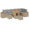 vidaXL Gartensofa-set mit Kissen 9 pcs Beige Poly-Rattan