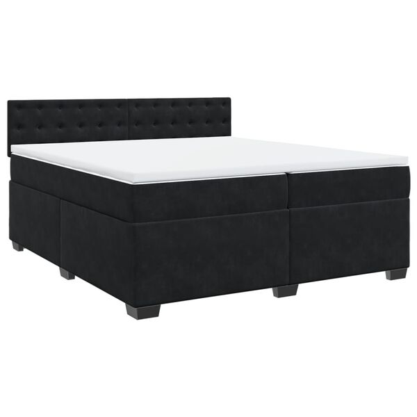 vidaXL Boxspringbett mit Matratze Schwarz 200x200 cm Samt