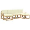 vidaXL Outdoor-Sofagarnitur mit Kissen 6 pcs Wei&szlig; und Creme Polyester