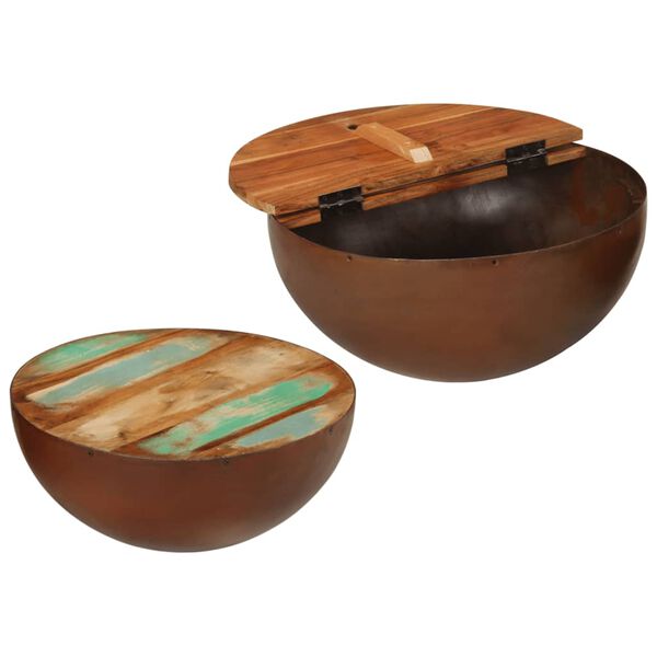 vidaXL Couchtische 2 Stk. Schalenf&ouml;rmig Altholz Massiv