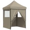vidaXL Party-Zelt Taupe 200 x 200 x 306 cm Oxford-Stoff