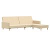 vidaXL Schlafsofa 2-Sitzer mit Fu&szlig;hocker Creme Stoff