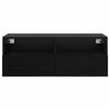 vidaXL TV-Wandschrank Schwarz Eichen-Optik 80 x 30 x 30 cm